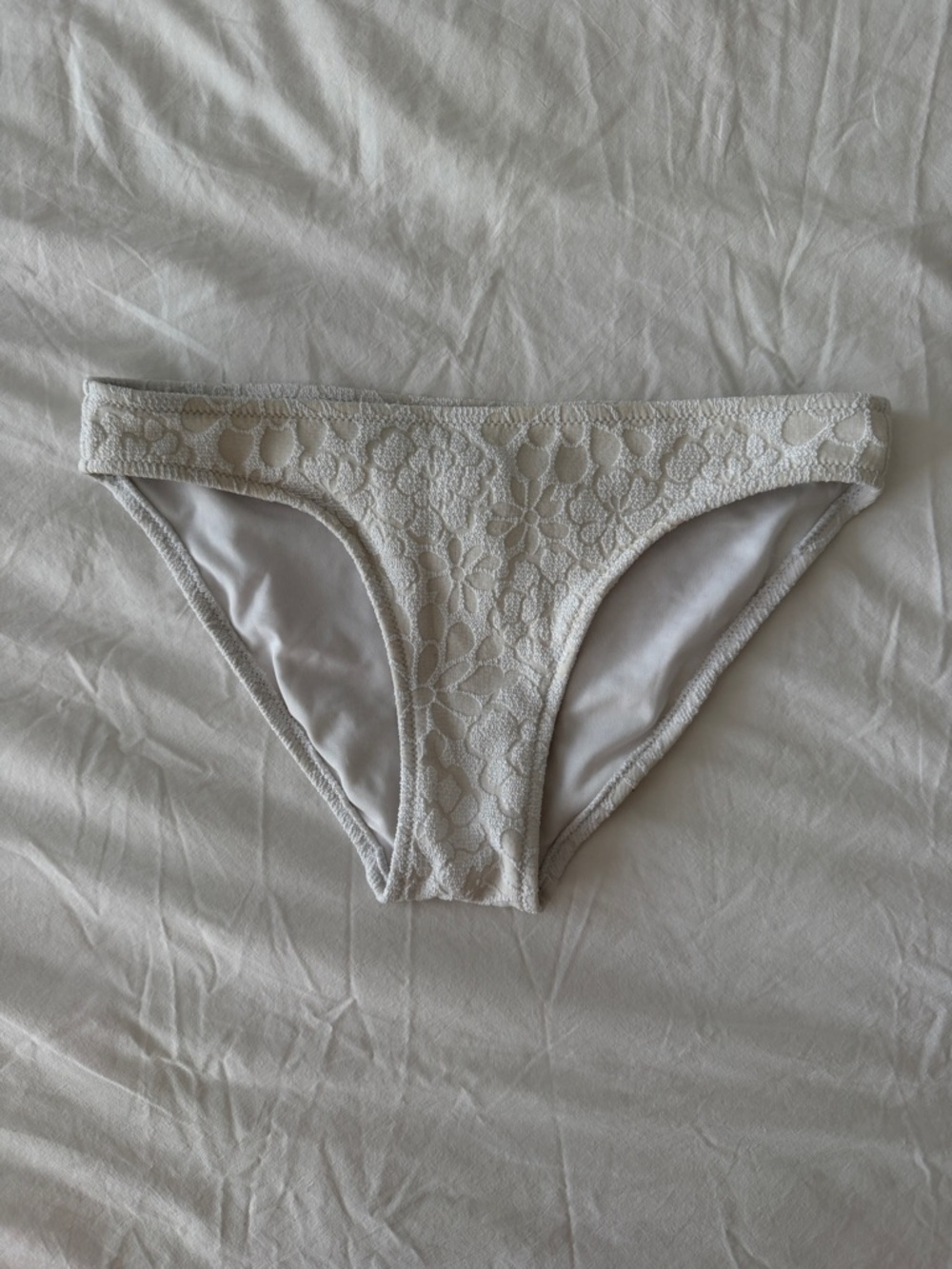 Aerie White Floral Bikini Bottoms